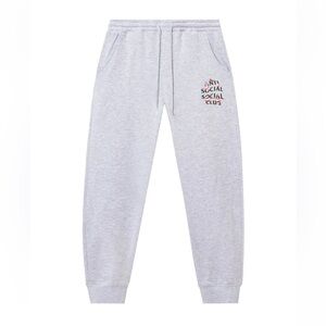 Anti Social Social Club Kkoch Heather Grey Streetwear Sweatpants Joggers, Small